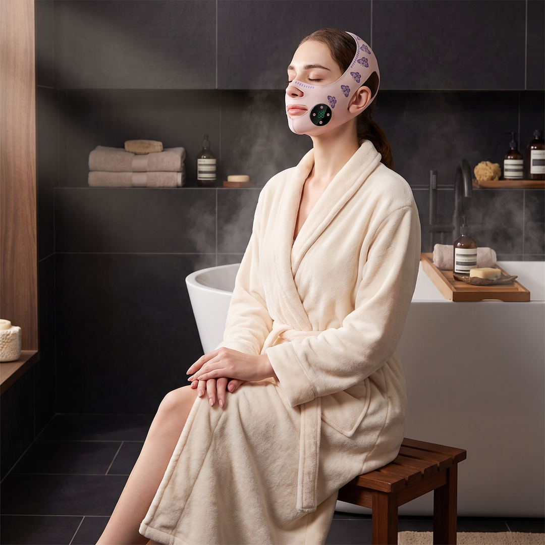 Professional EMS Face Lifting Strap Chin Jaw Contouring Facial Toning Device Portable Skin Firming Face Sculpting Bandage for Daily Skincare Routine