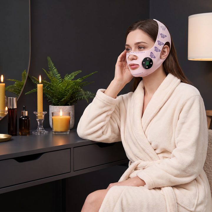 Professional EMS Face Lifting Strap Chin Jaw Contouring Facial Toning Device Portable Skin Firming Face Sculpting Bandage for Daily Skincare Routine