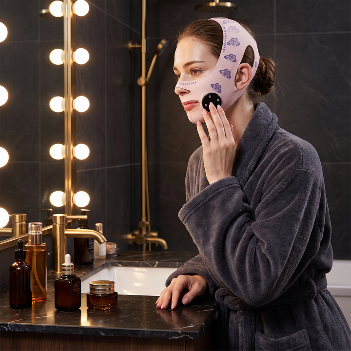 Professional EMS Face Lifting Strap Chin Jaw Contouring Facial Toning Device Portable Skin Firming Face Sculpting Bandage for Daily Skincare Routine