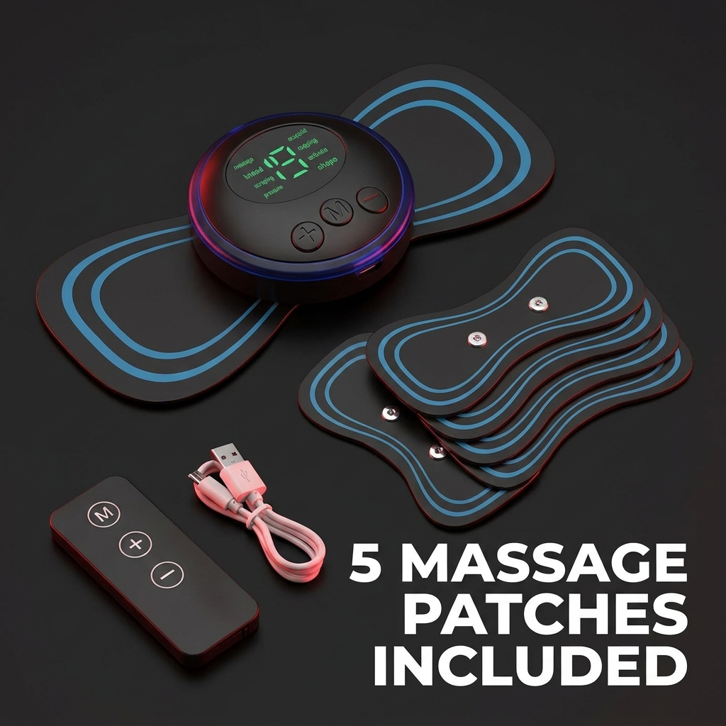 Professional EMS Neck Massager Electric Cervical Massage Patch for Muscle Pain Relief Shoulder Relaxation Portable Neck Stretcher Recovery Device