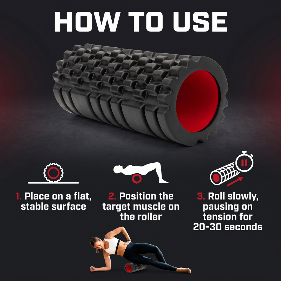 Professional EVA Foam Roller - How To Use Instructions