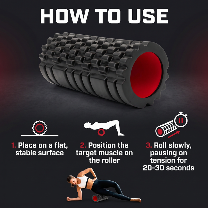 Professional EVA Foam Roller - How To Use Instructions