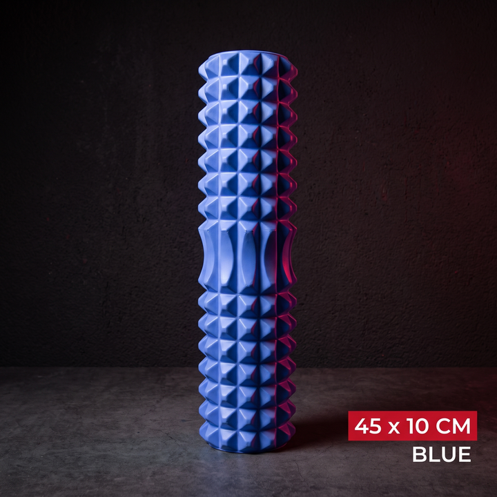 Professional Foam Roller - Blue 45x10cm Textured Massage Roller
