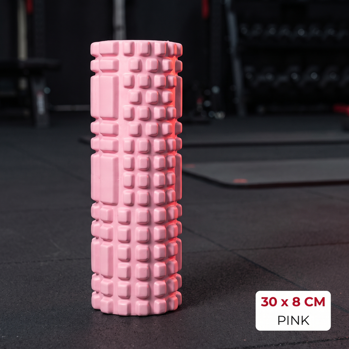 Professional Foam Roller - Pink 30x8cm Compact Massage Roller