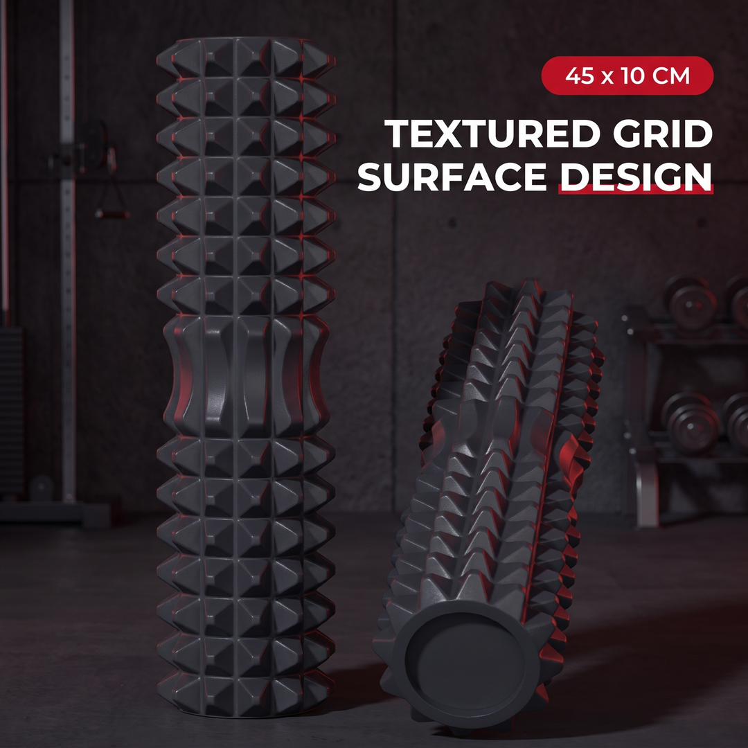 Professional Foam Roller - Textured Grid Surface Design Detail