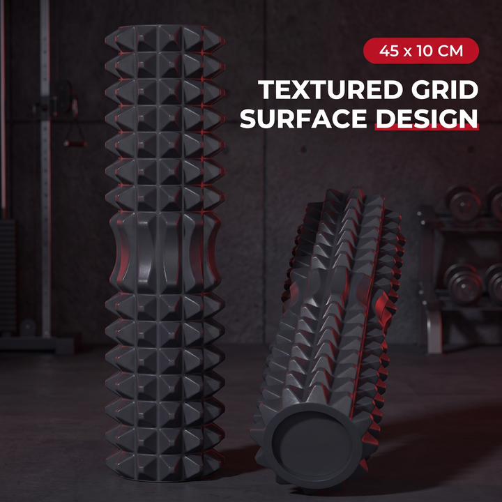 Professional Foam Roller - Textured Grid Surface Design Detail