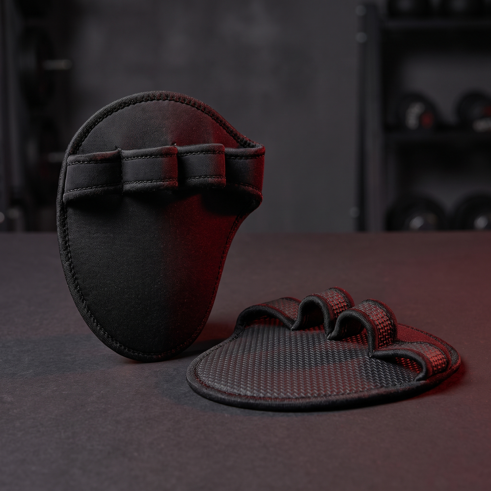 Professional Gym Gloves Half Finger Palm Protector Weightlifting Grip Pads - Black Colorway