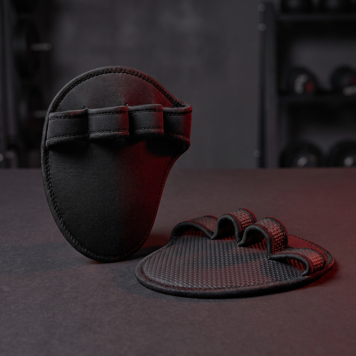 Professional Gym Gloves Half Finger Palm Protector Weightlifting Grip Pads - Black Colorway
