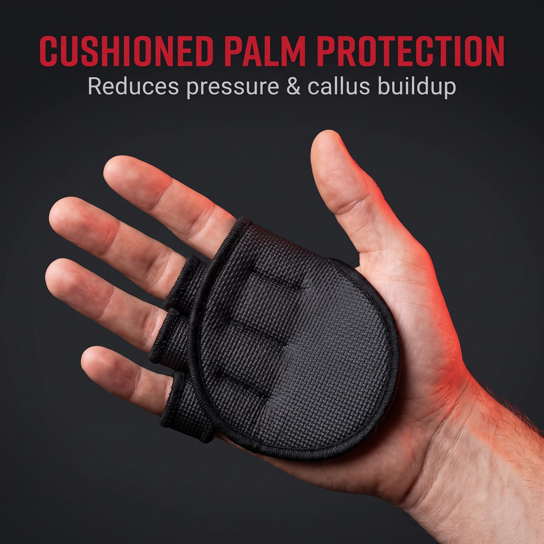 Gym Gloves Half Finger Grip Pads - Cushioned Palm Protection Detail