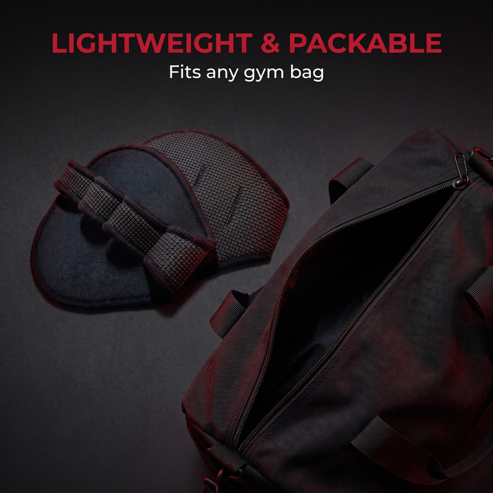 Gym Gloves Half Finger Grip Pads - Lightweight Packable Design with Gym Bag