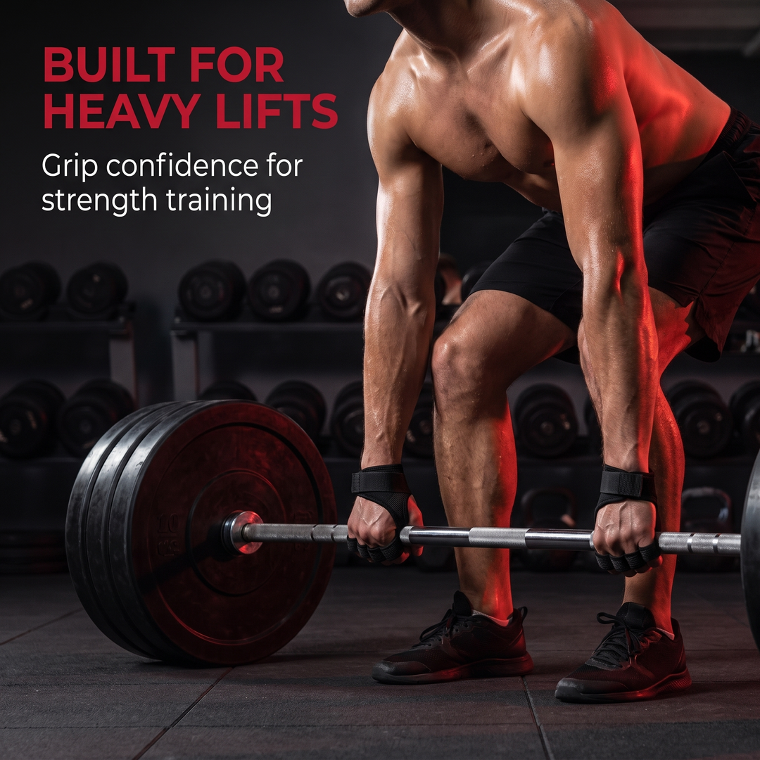 Gym Gloves Half Finger Grip Pads - Deadlift Strength Training Lifestyle