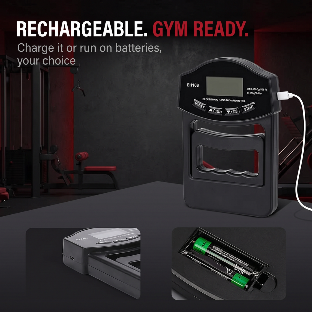 Professional Hand Grip Strength Dynamometer - rechargeable gym-ready design
