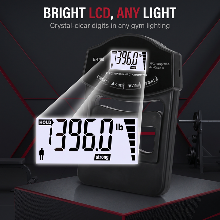 Professional Hand Grip Strength Dynamometer - bright LCD display