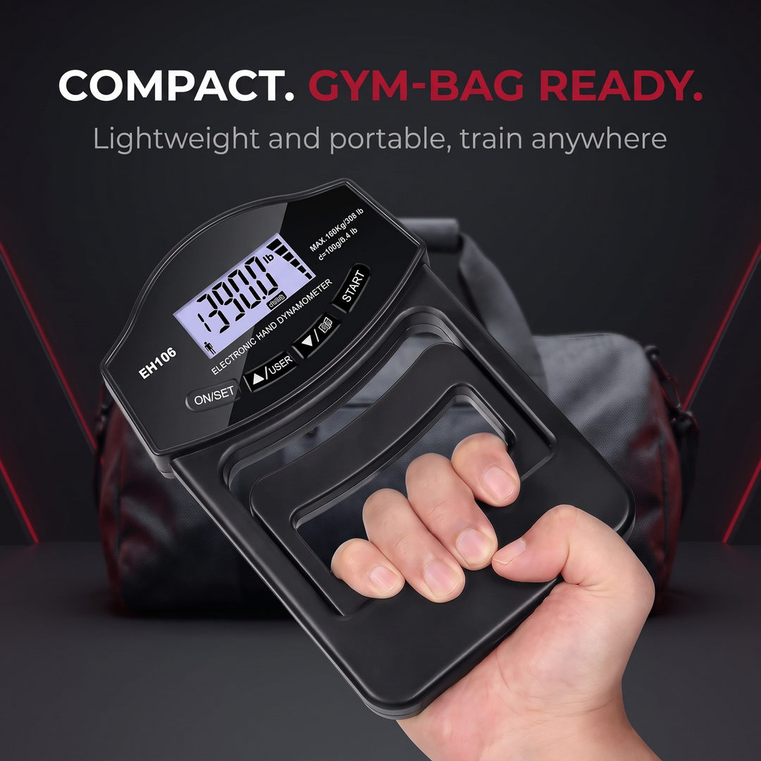 Professional Hand Grip Strength Dynamometer - compact gym-bag ready design