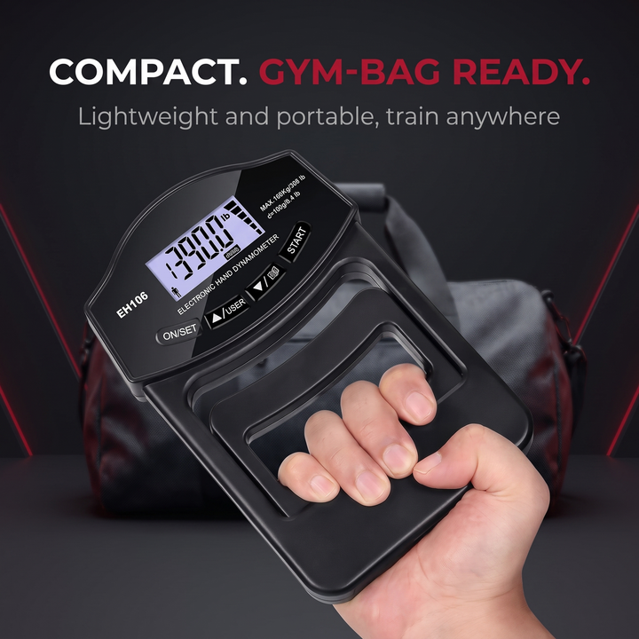 Professional Hand Grip Strength Dynamometer - compact gym-bag ready design
