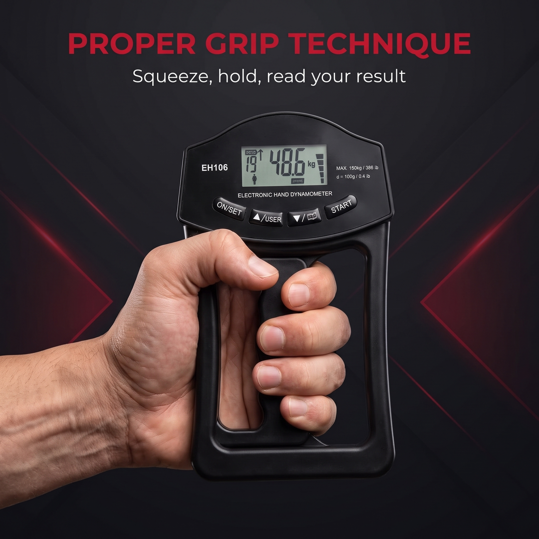 Professional Hand Grip Strength Dynamometer - proper grip technique
