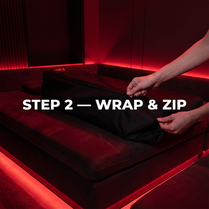 Professional Infrared Sauna Blanket - Full Body Recovery Wrap - Step 2 Wrap and Zip