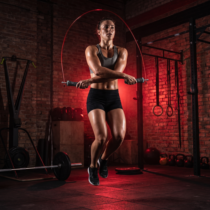 Professional Jump Rope Set Speed Skipping Rope Adjustable Cable with Ball Bearings Anti-Slip Handle Weighted CrossFit Home Gym Cardio Fitness Training - CrossFit Box Double Unders Lifestyle