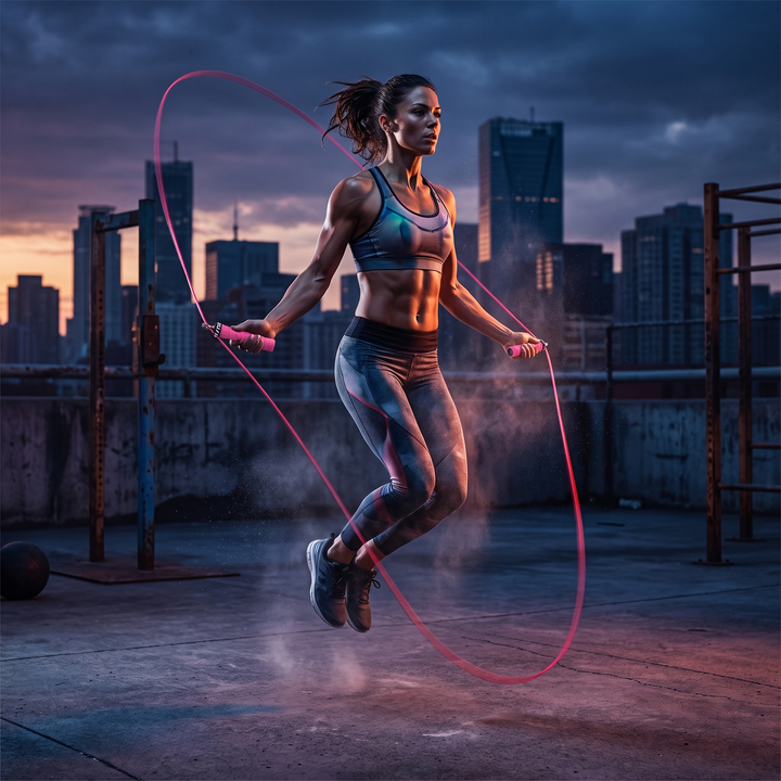 Professional Jump Rope Set Speed Skipping Rope Adjustable Cable with Ball Bearings Anti-Slip Handle Weighted CrossFit Home Gym Cardio Fitness Training - Outdoor Cardio Training Lifestyle