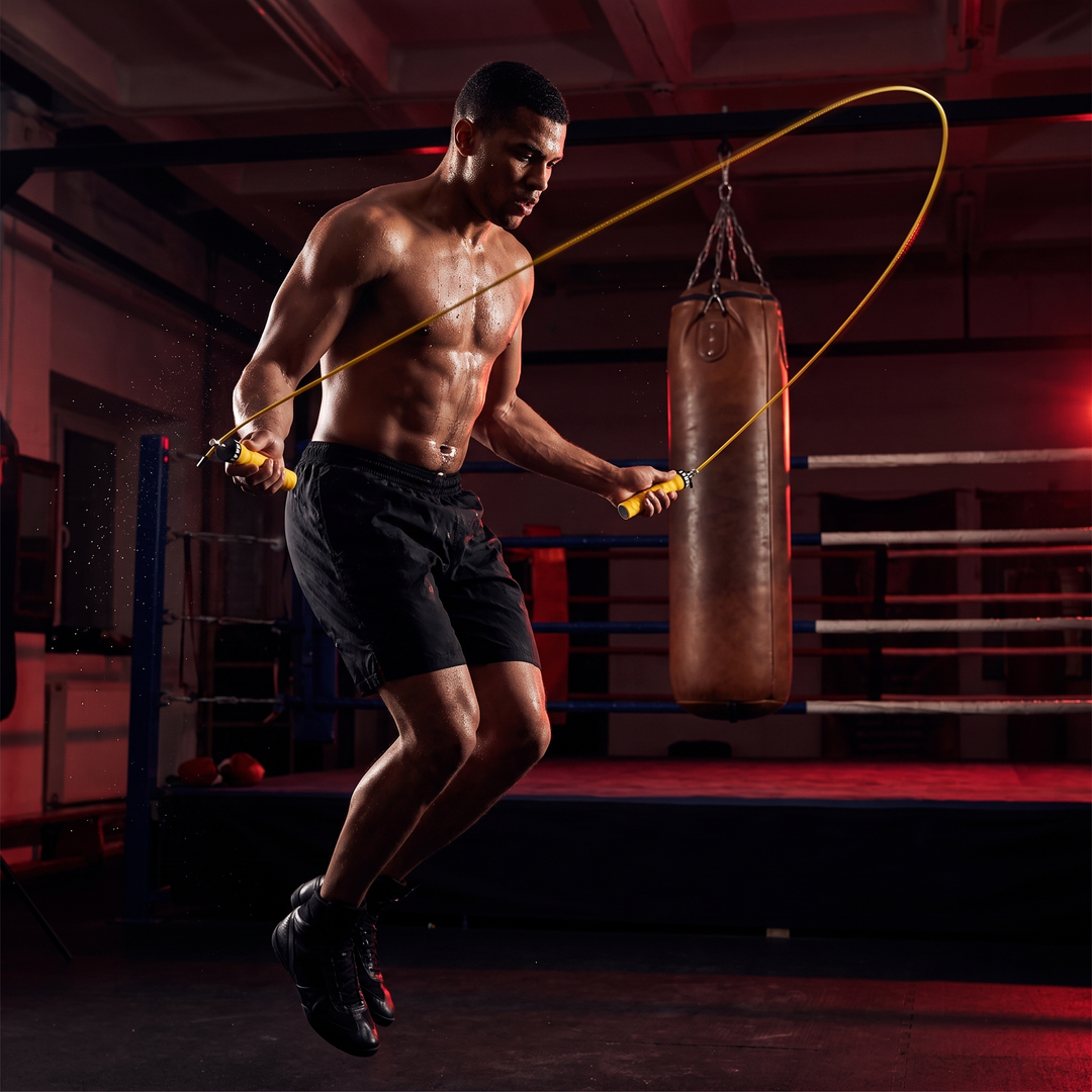 Professional Jump Rope Set Speed Skipping Rope Adjustable Cable with Ball Bearings Anti-Slip Handle Weighted CrossFit Home Gym Cardio Fitness Training - Boxing Gym Warm Up Lifestyle