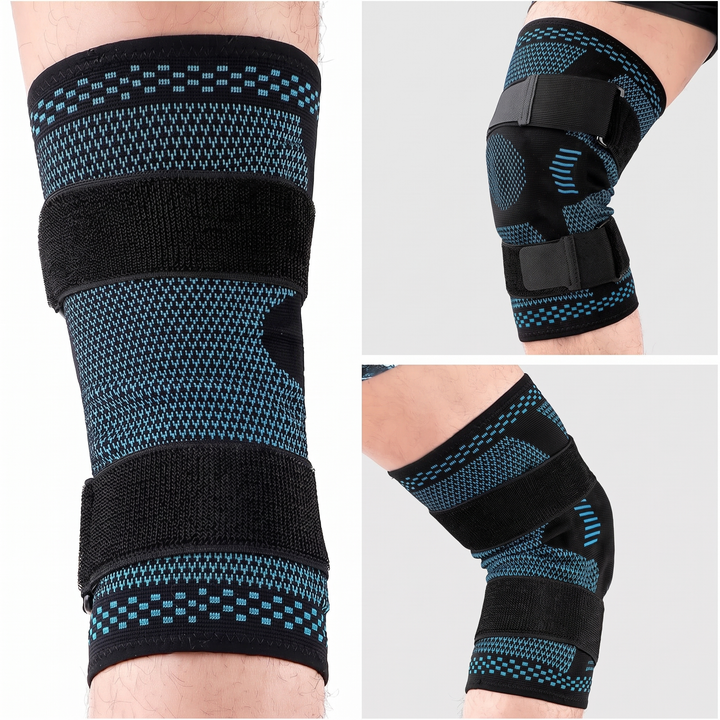 Knee Brace Support Compression Sleeve shown from multiple angles