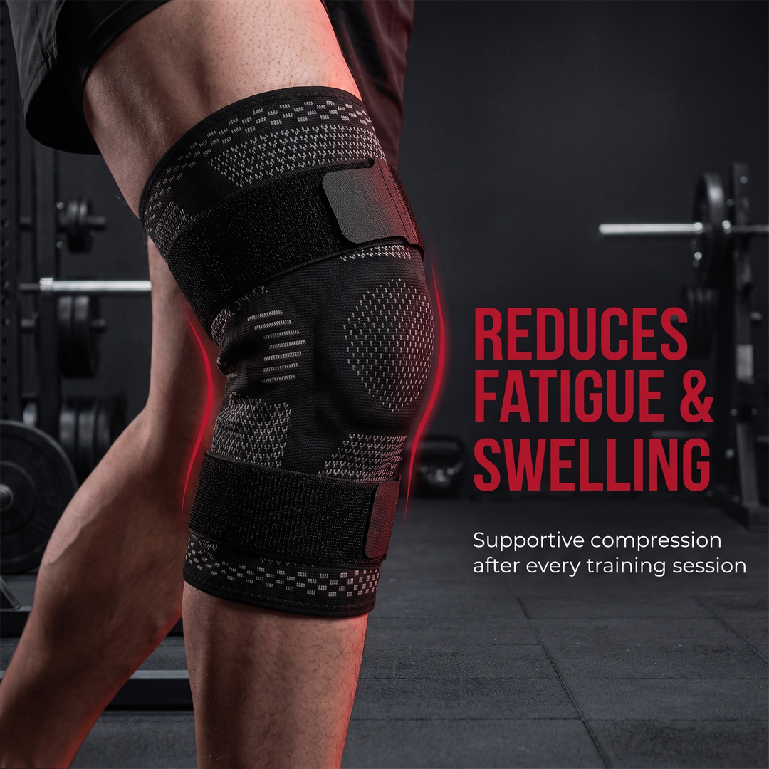 Knee Brace compression sleeve reduces fatigue and swelling after training