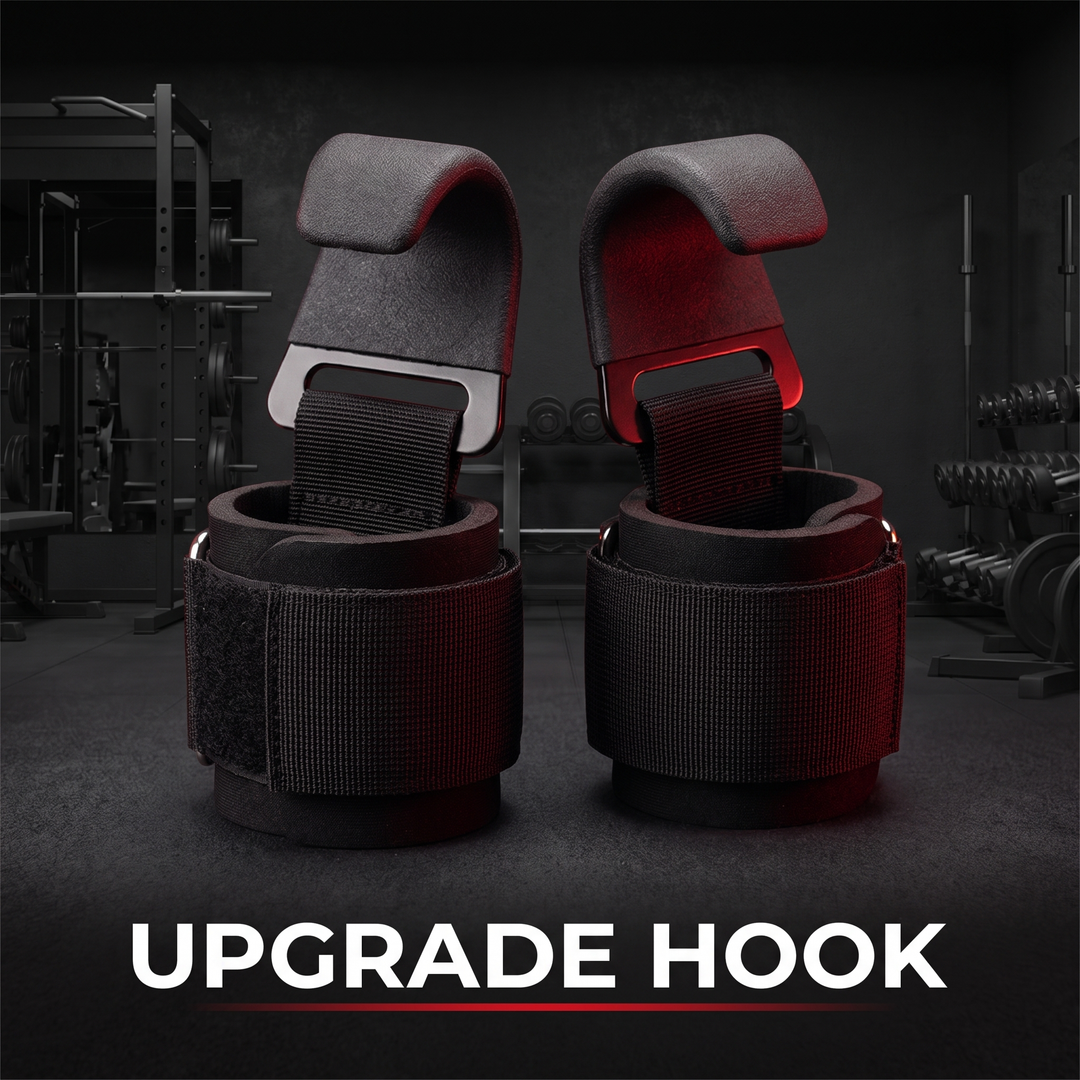 Professional Lifting Hook Grips with Wrist Wraps Weight Lifting Straps Pull Up Gym Fitness Hand Bar Hook Straps for Strength Training Home Workout
