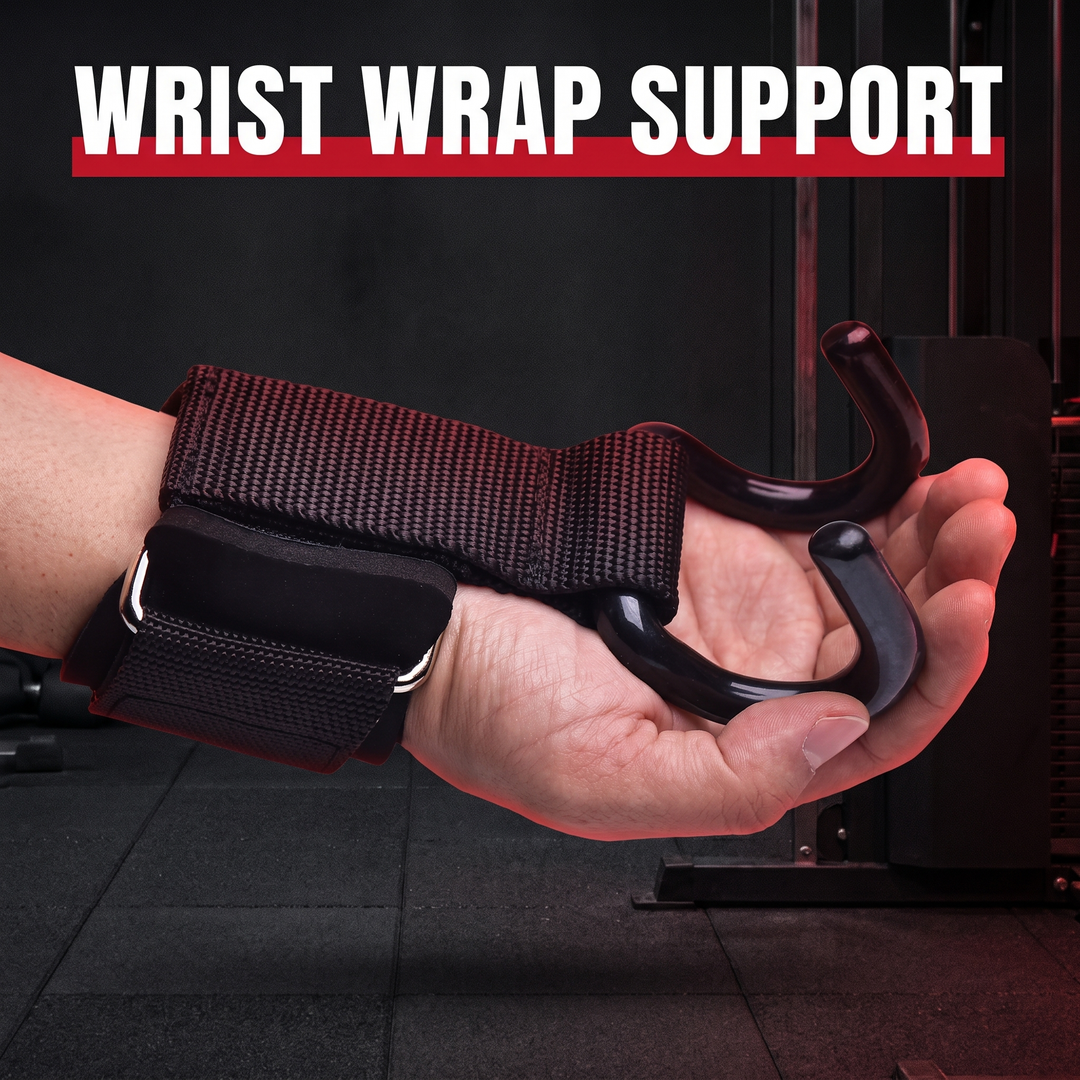 Professional Lifting Hook Grips with Wrist Wraps Weight Lifting Straps Pull Up Gym Fitness Hand Bar Hook Straps for Strength Training Home Workout