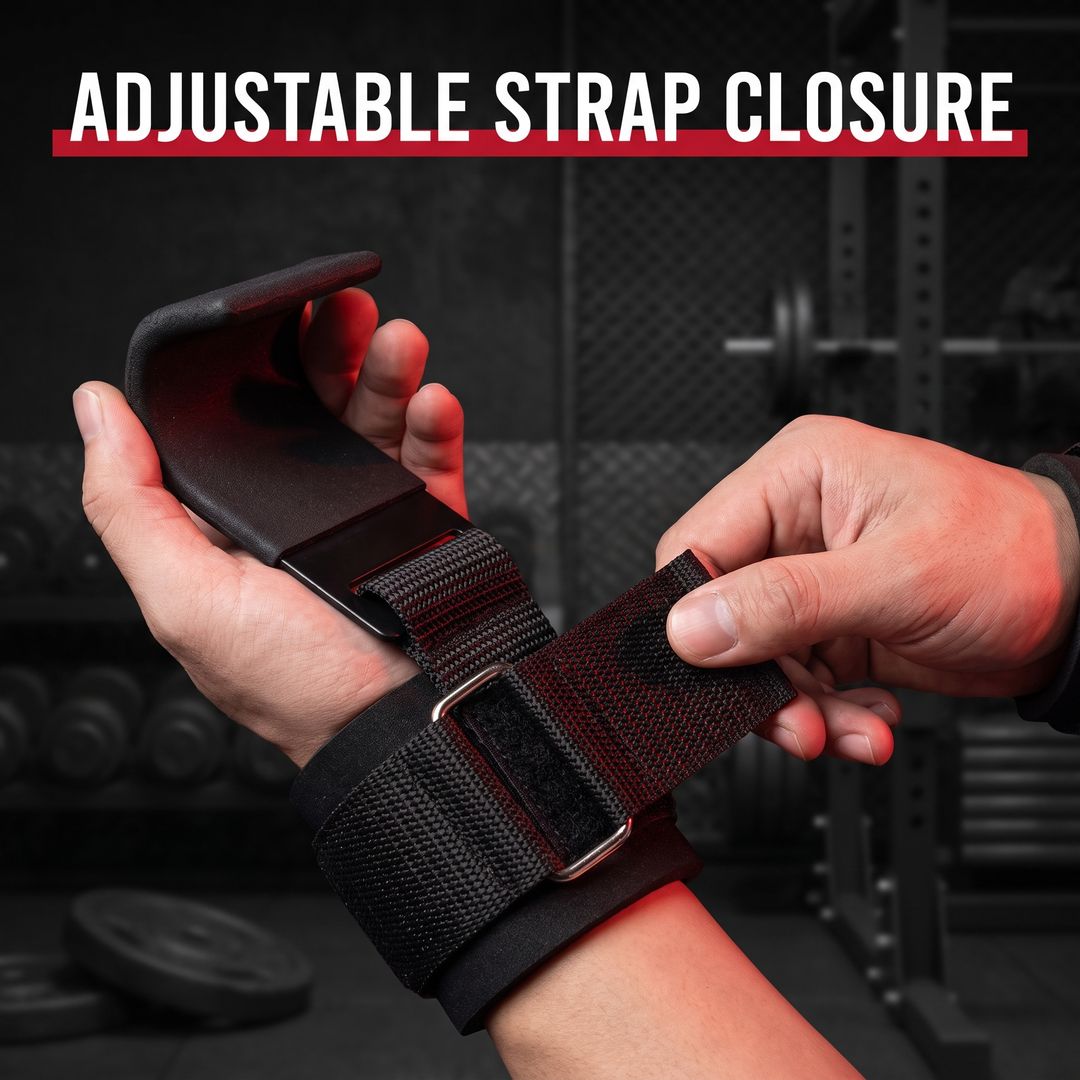 Professional Lifting Hook Grips with Wrist Wraps Weight Lifting Straps Pull Up Gym Fitness Hand Bar Hook Straps for Strength Training Home Workout