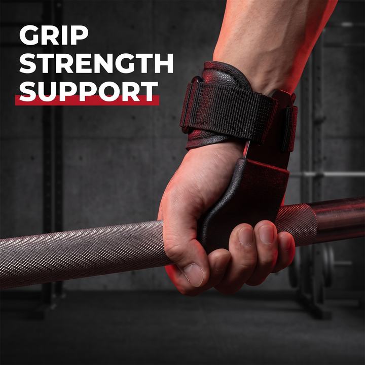 Professional Lifting Hook Grips with Wrist Wraps Weight Lifting Straps Pull Up Gym Fitness Hand Bar Hook Straps for Strength Training Home Workout