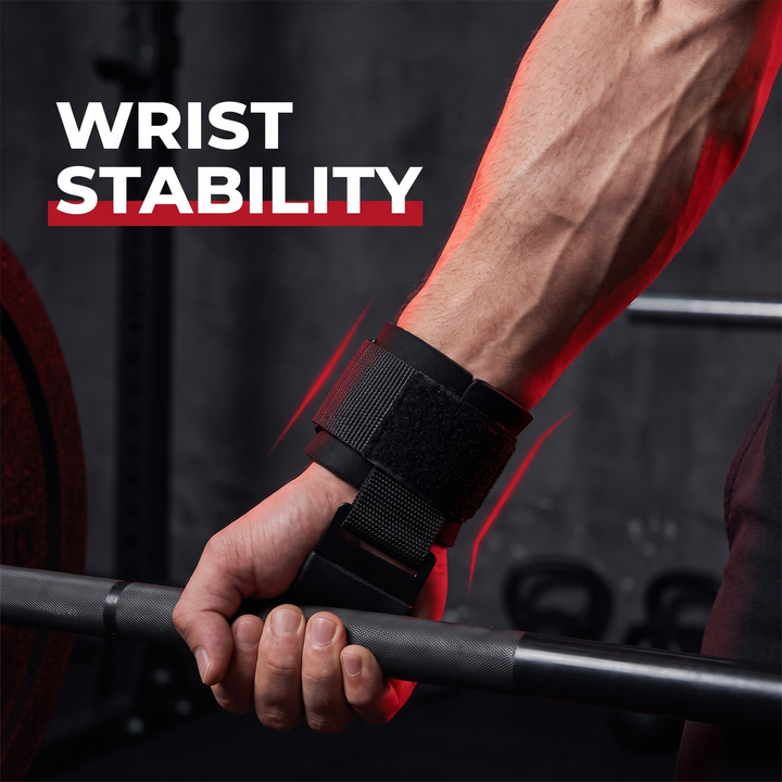 Professional Lifting Hook Grips with Wrist Wraps Weight Lifting Straps Pull Up Gym Fitness Hand Bar Hook Straps for Strength Training Home Workout