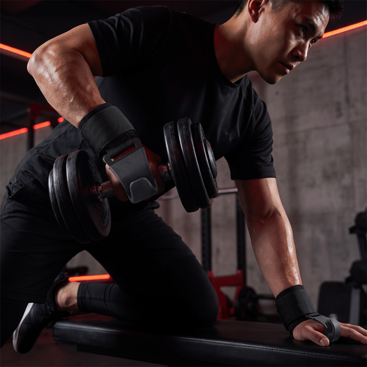 Professional Lifting Hook Grips with Wrist Wraps Weight Lifting Straps Pull Up Gym Fitness Hand Bar Hook Straps for Strength Training Home Workout