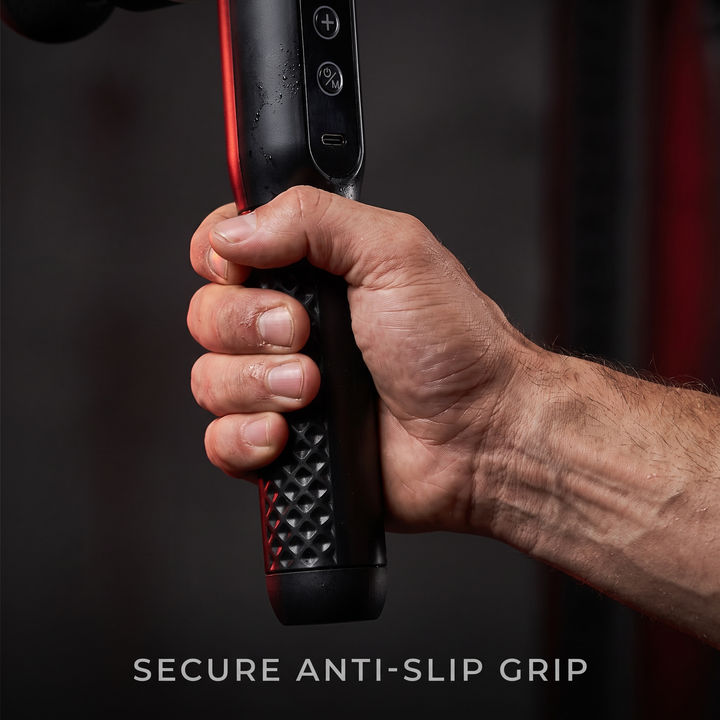 Percussion Massage Gun - secure anti-slip grip close-up