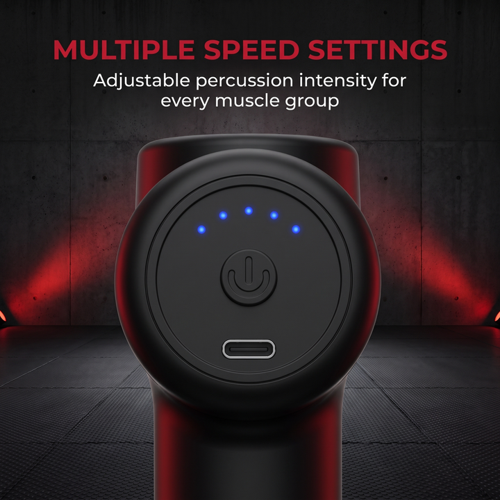 Massage gun multiple adjustable speed settings control dial