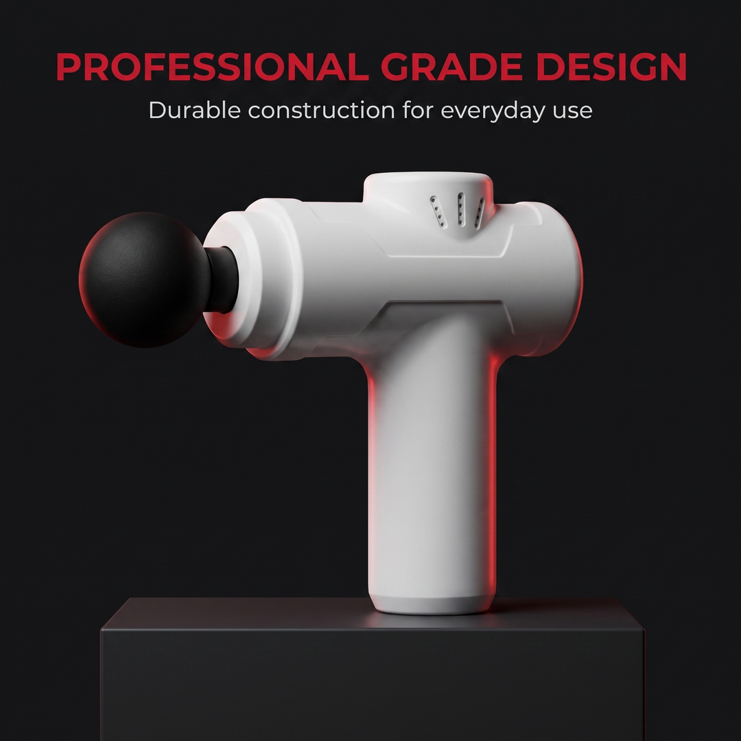 Professional Portable Massage Gun white, durable everyday design