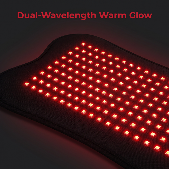 PhysioAthletX Red Light Therapy Pad dual-wavelength 660nm 850nm LED glow
