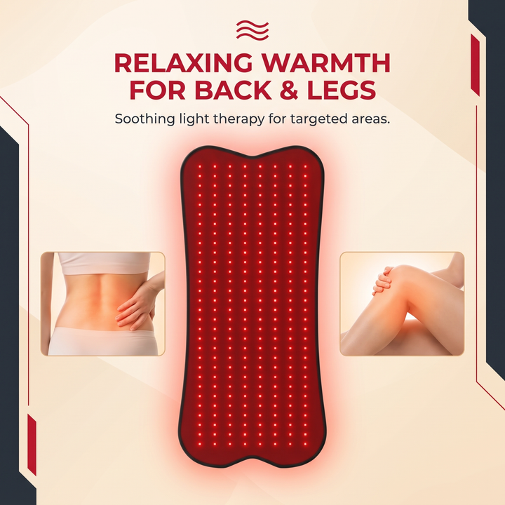 PhysioAthletX Red Light Therapy Pad relaxing warmth for back and legs