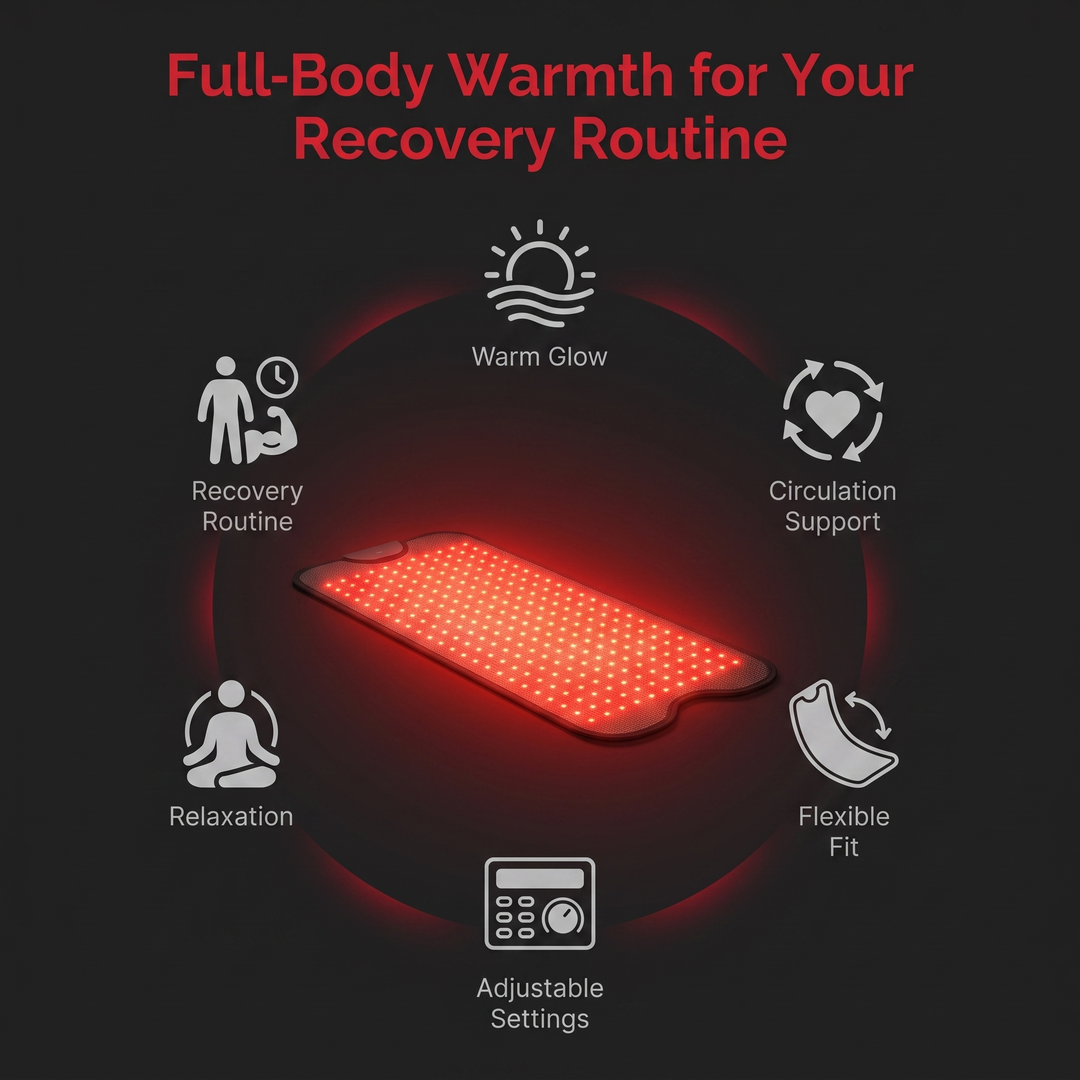 PhysioAthletX Red Light Therapy Pad full-body warmth recovery routine benefits