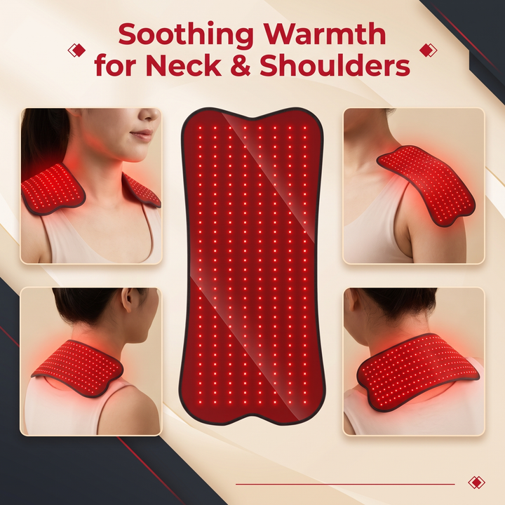 PhysioAthletX Red Light Therapy Pad soothing warmth for neck and shoulders