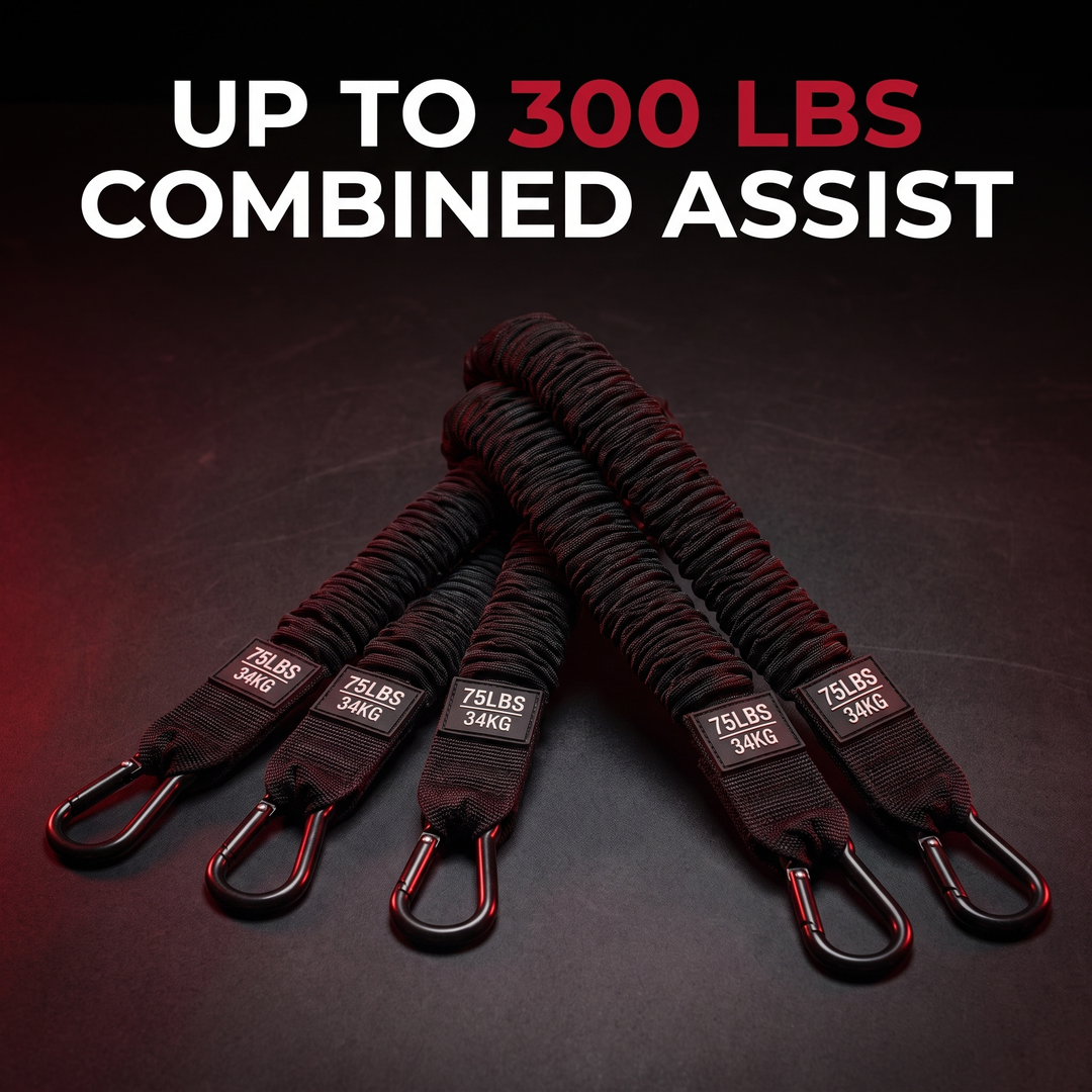 PHYSIOATHLETX Pull-Up Assistance Bands – Up to 300 lbs Combined Resistance