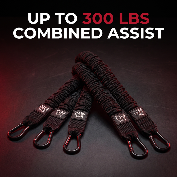 PHYSIOATHLETX Pull-Up Assistance Bands – Up to 300 lbs Combined Resistance