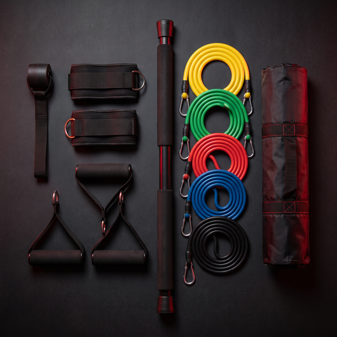 Professional Resistance Band Set with Bar Full Body Strength Training Pilates Home Gym Workout Kit Portable Resistance Bands for Stretching Toning Rehabilitation Fitness Training