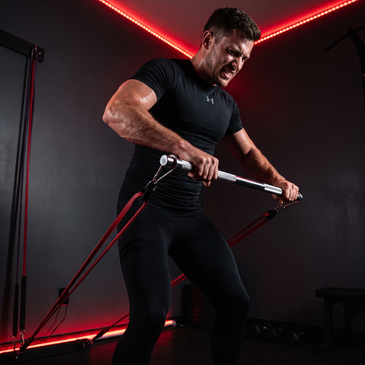 Professional Resistance Band Set with Bar Full Body Strength Training Pilates Home Gym Workout Kit Portable Resistance Bands for Stretching Toning Rehabilitation Fitness Training