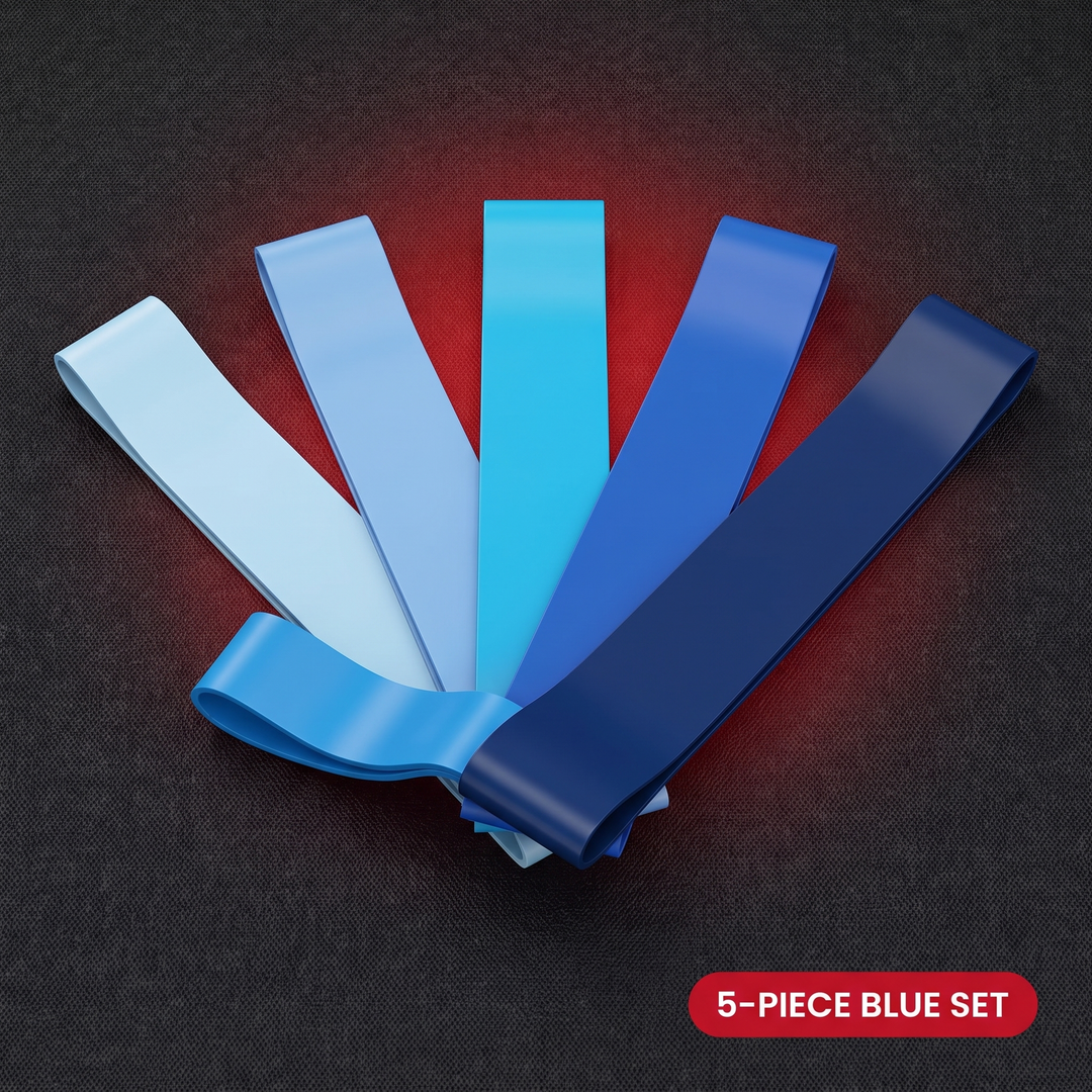 Professional Resistance Loop Bands Set - 5-Piece Blue Resistance Band Set