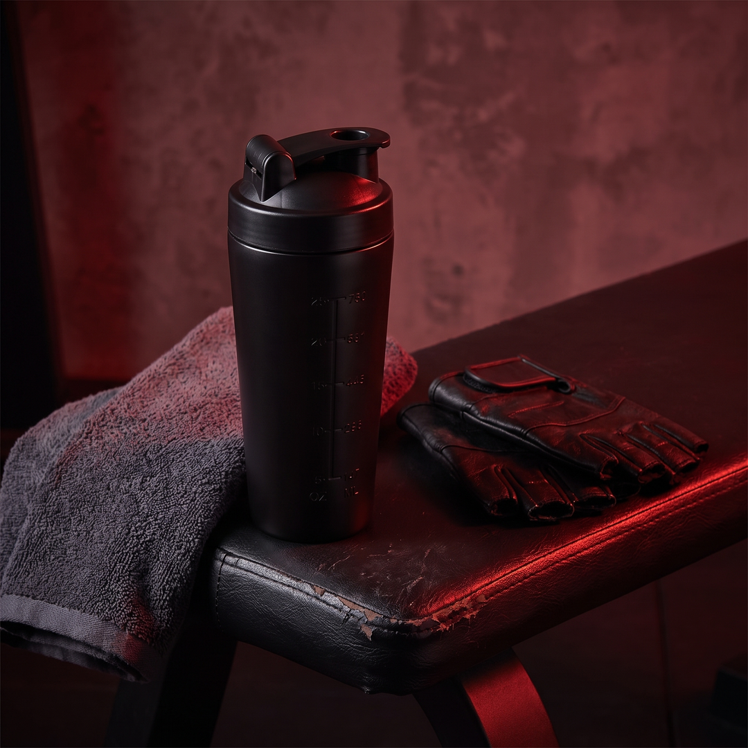 Professional Stainless Steel Protein Shaker Bottle Leak-Proof Blender Cup with Mixing Ball for Gym Fitness Pre-Workout Supplements Portable Sports Nutrition Shaker