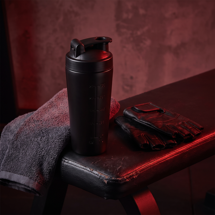 Professional Stainless Steel Protein Shaker Bottle Leak-Proof Blender Cup with Mixing Ball for Gym Fitness Pre-Workout Supplements Portable Sports Nutrition Shaker
