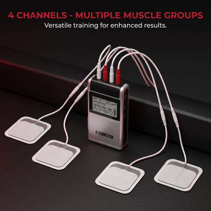 Professional TENS EMS Muscle Stimulator 4-Channel - Multiple Muscle Groups