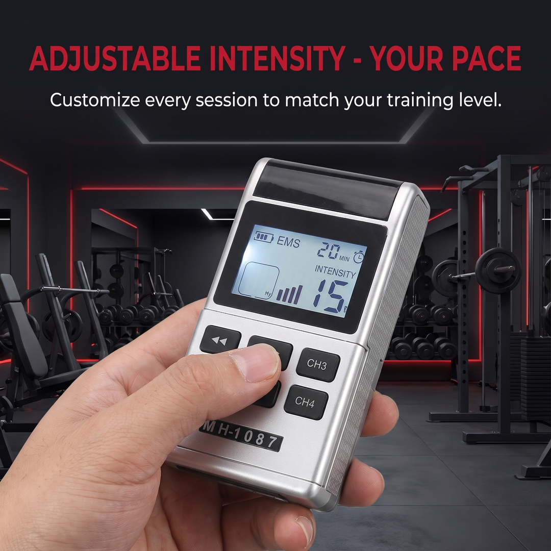 Professional TENS EMS Muscle Stimulator 4-Channel - Adjustable Intensity Control