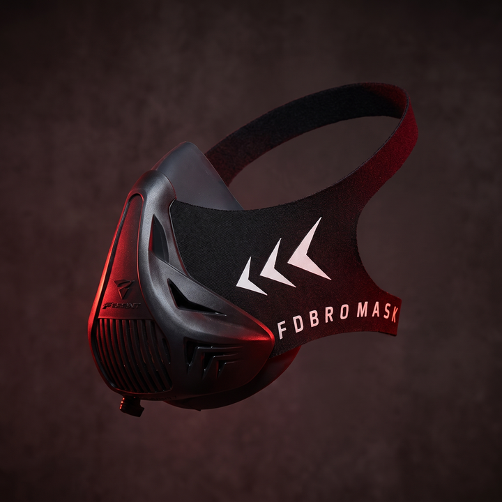 Professional Training Mask Elevation Simulation Cardio Endurance Mask - Black Variant 3/4 Angle