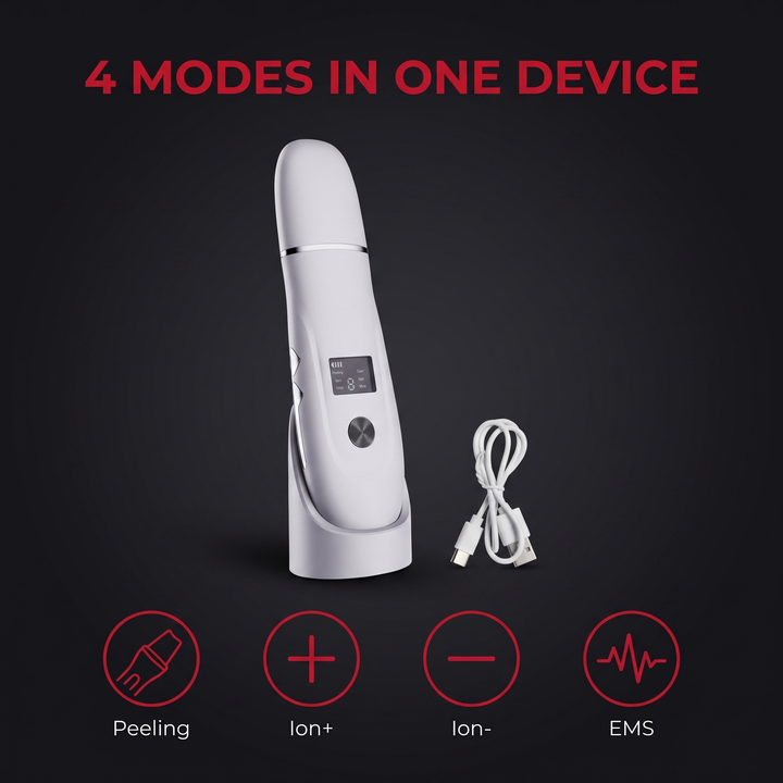 Professional Ultrasonic Face Scrubber Facial Peeling Spatula Deep Pore Cleansing Skin Scrubber Blackhead Removal Facial Cleanser Tool for Home Use